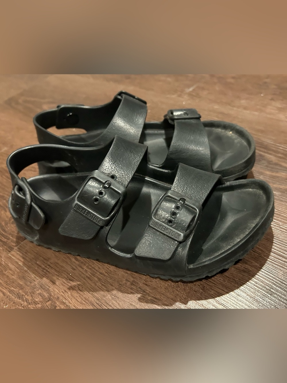 Birkenstock Black Two-Strap EVA Sandals with Heel Strap